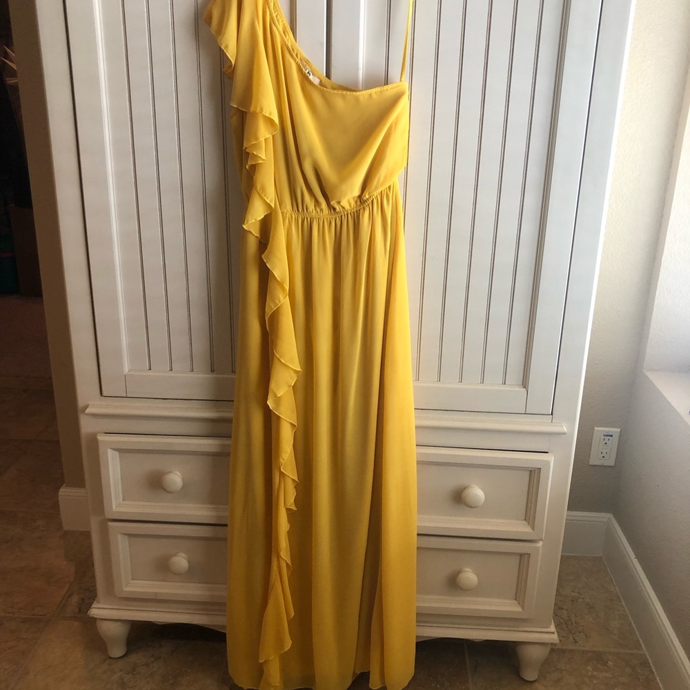 YA Long Yellow Dress off shoulder